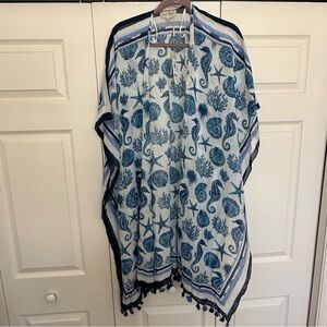 Charlie Paige Blue and White Swim Coverup